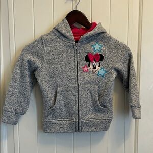 4T Disney Grey Hoodie with Minnie Mouse and Stars EUC!